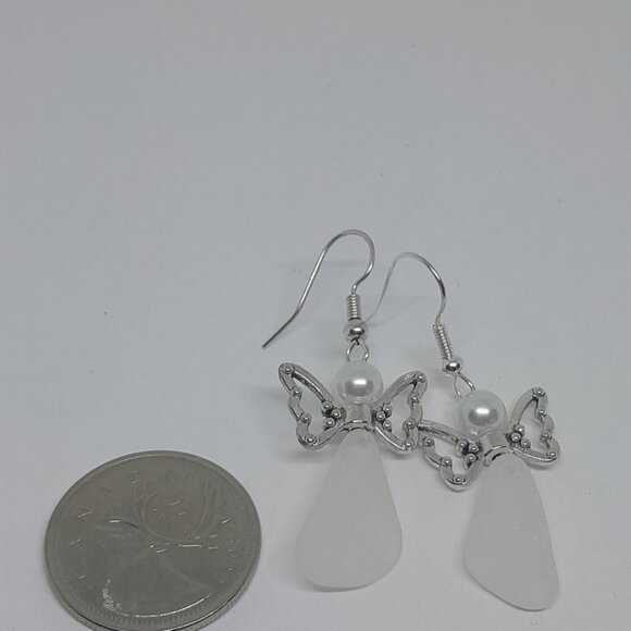 Angel seaglass earrings - Picture 3 of 4